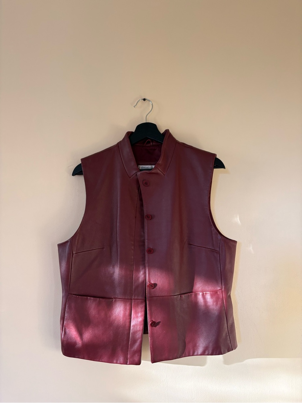 Women’s Burgundy 100% Leather Vest